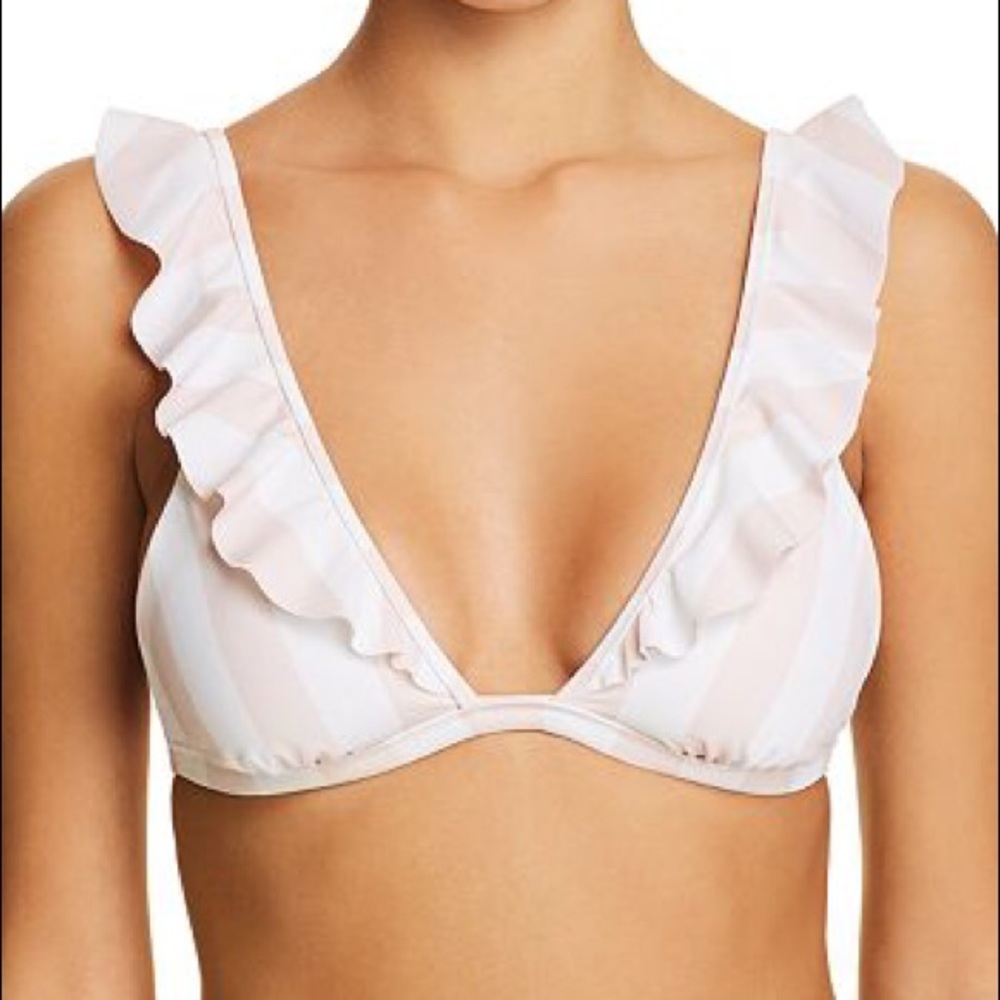 NWT Tori Praver Adriana Ruffled Bikini Top